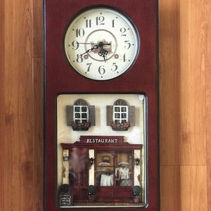 VINTAGE burgundy red wall clock